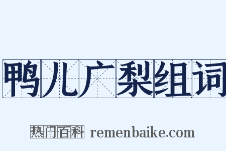 鸭儿广梨组词是什么意思的图片